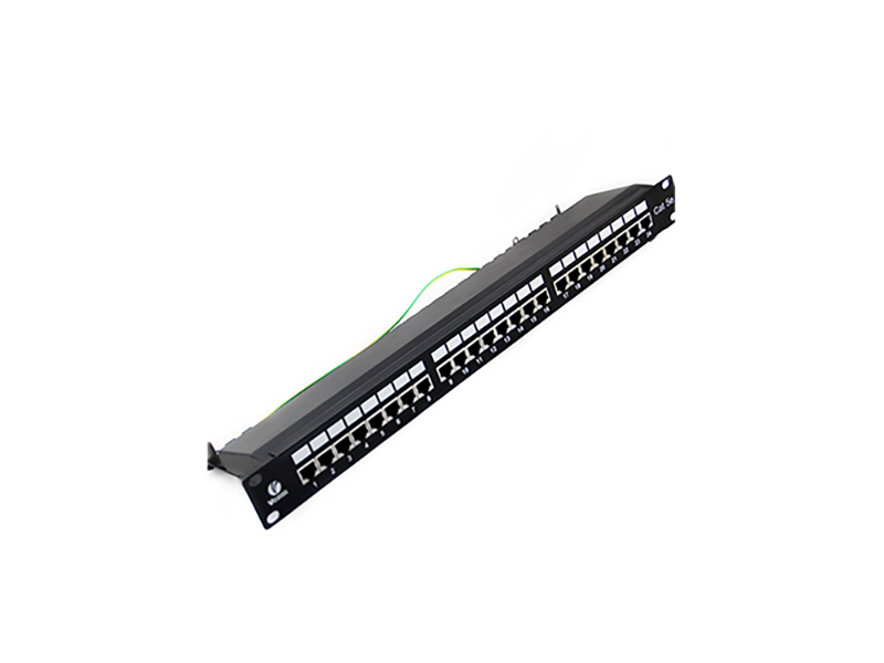 1U 19”24-port Cat5e Shielded Patch Panel FTP