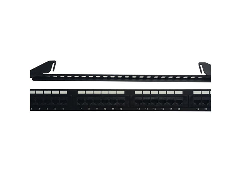 1U 19”24-port Cat5e Unshielded Patch Panel with Bracket