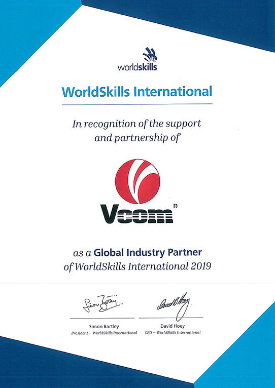 Worldskills Global Industry Partner Membership Certificate 2019